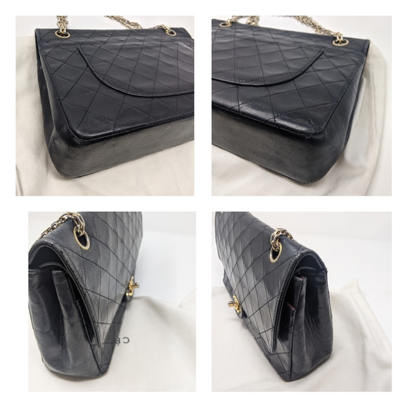 🎉CHANEL Black 2.55 Double Flap Bag Bijoux Chain - Picture 14 of 17